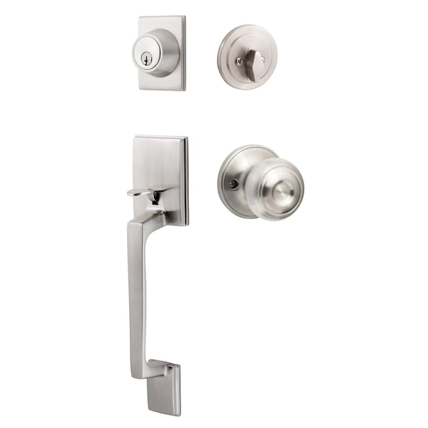 Sure-Loc Hardware Sure-Loc Hardware Coronado Handleset with Round Thumb Turn, Juniper Handleset Trim, Satin Nickel CN507-R-JN 15 - main